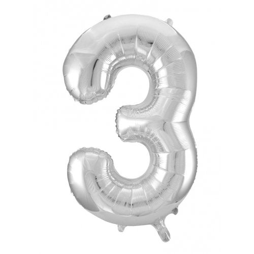 86cm Foil Number Silver 3