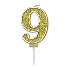 Oaktree Candle 7.5cm Sparkling Fizz Gold 9