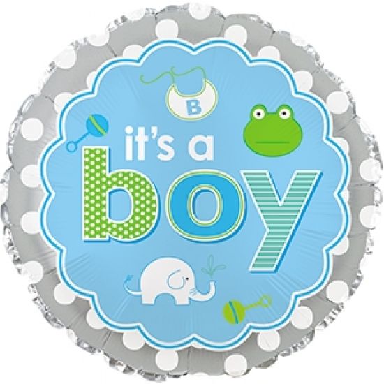 18 inch Foil CTI It's a Boy Baby Icons