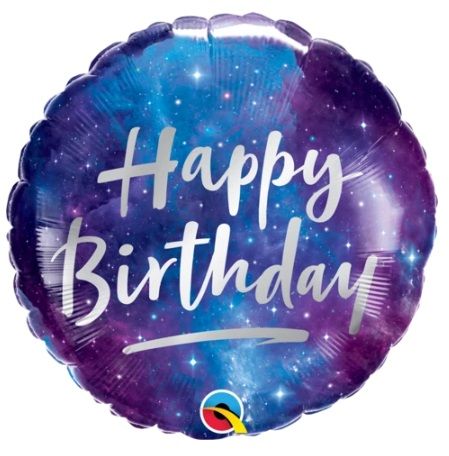 18 inch foil Qualatex Birthday Galaxy