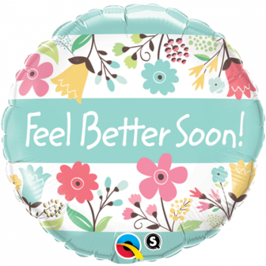 18 inch Foil Qualatex Feel Better Flowers
