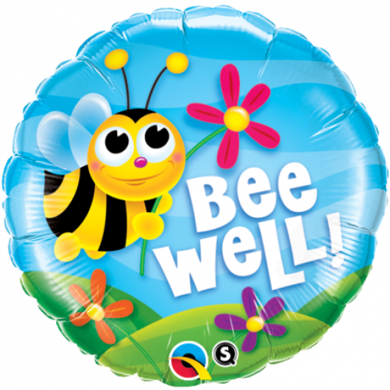 18 inch Foil Qualatex Bee Well! Flowers