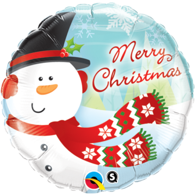 18 inch foil Qualatex 45cm Merry Christmas Snowman