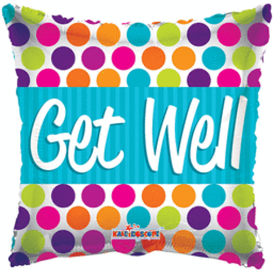 18 inch Foil Kaleid Get Well Dots