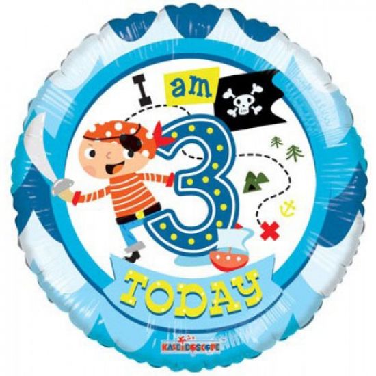 18 inch Foil Kaleidoscope happy 3rd Birthday Boy