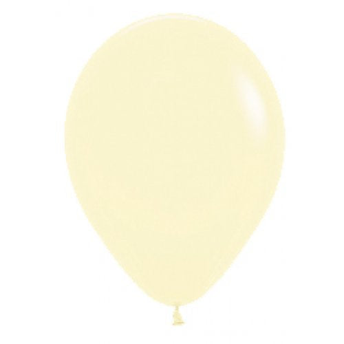 Latex balloon Matte Pastel Yellow 30cm Sempertex inflated with helium