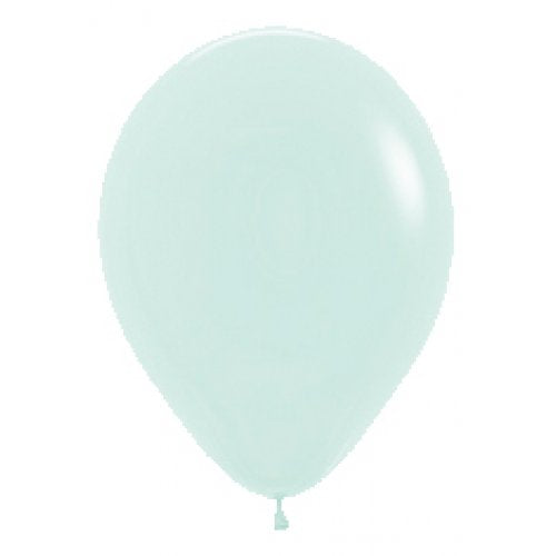 Latex balloon Matte Pastel Green 30cm Sempertex inflated with helium