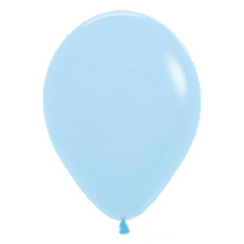 Latex balloon Matte Pastel Blue 30cm Sempertex inflated with helium