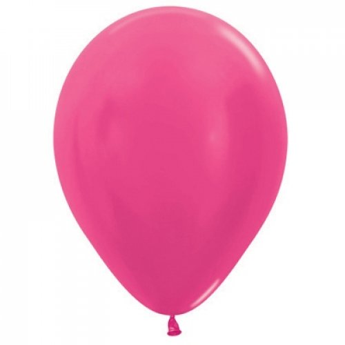 Latex balloon Metallic Fuchsia (Hot Pink) 30cm Sempertex inflated with helium