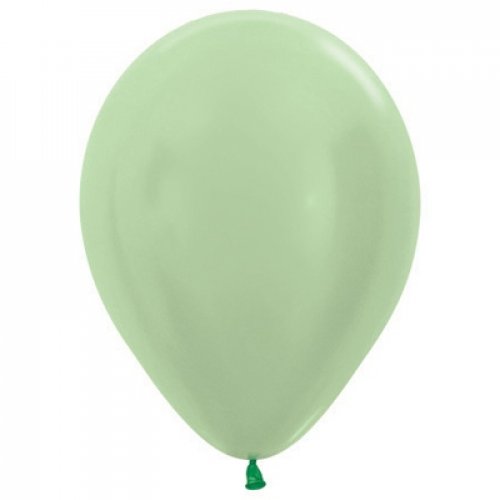 Latex balloon Satin Green 30cm Sempertex inflated with helium