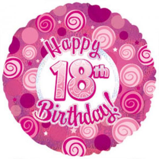 18 inch Foil CTI Dazzeloon 18th birthday Pink