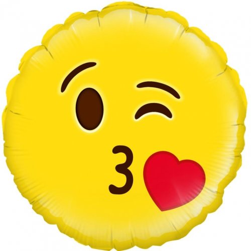 18 inch foil Emoji Blow a Kiss Winking Oaktree