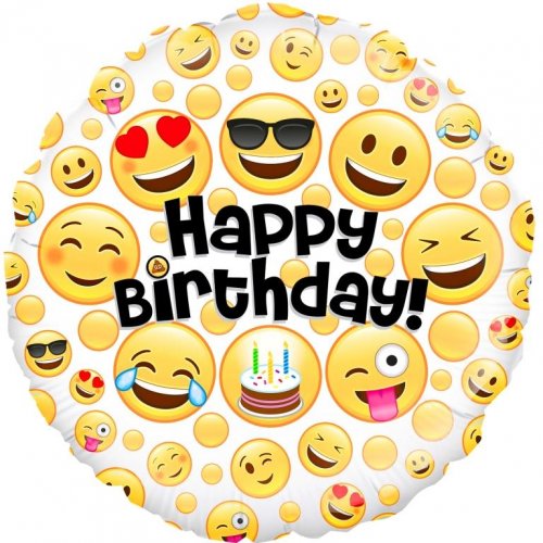 18 inch foil Emoji Happy Birthday Oaktree