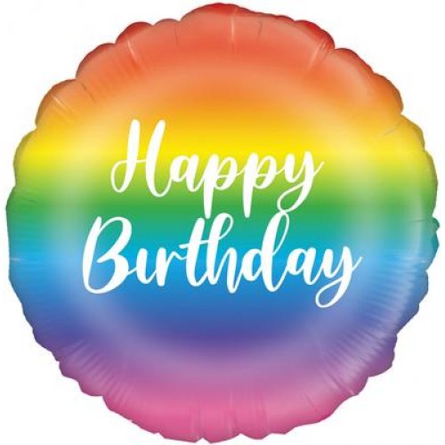 18 inch foil Rainbow Happy Birthday Oaktree