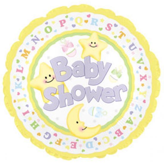 18 inch Foil CTI Baby Shower Moon & Stars