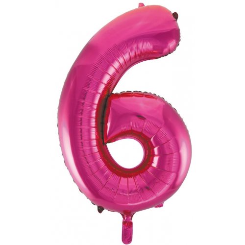 86cm Foil Number hot pink 6