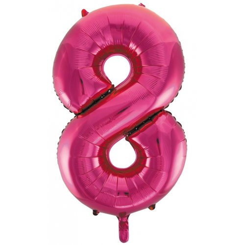 86cm Foil Number hot pink 8