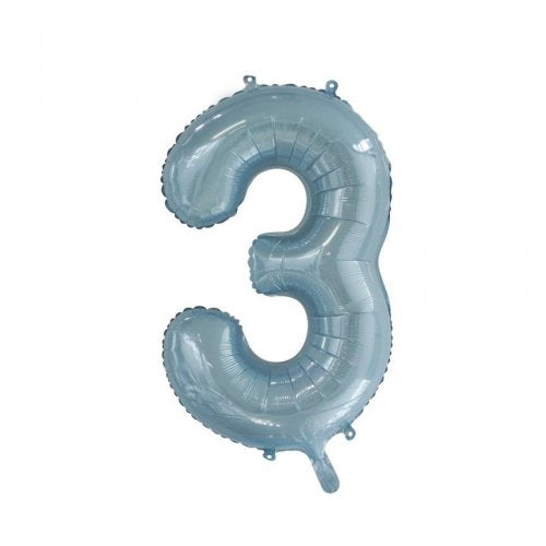 86cm Foil Number Light Blue 3