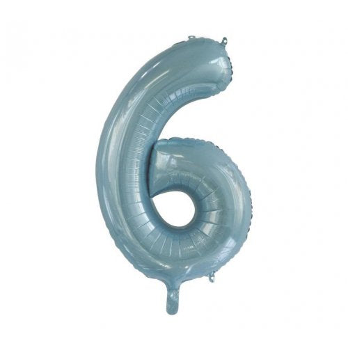 86cm Foil Number Light Blue 6