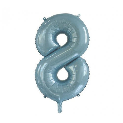 86cm Foil Number Light Blue 8