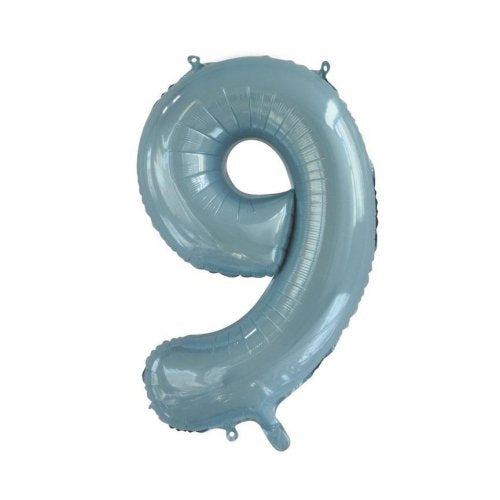 86cm Foil Number Light Blue 9