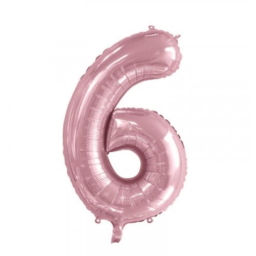 86cm Foil Number Light Pink 6