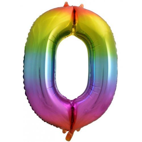 86cm Foil Number Rainbow 0