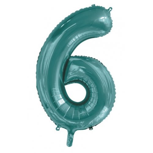 86cm Foil Number Teal 6