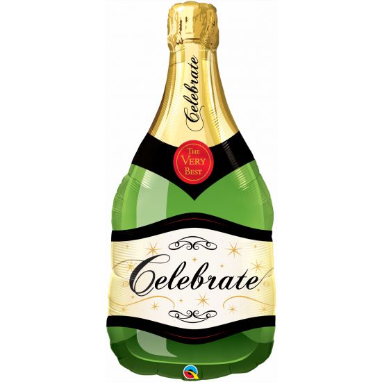 Qualatex Foil Supershape Celebrate Bubbly Wine Bottle 99cm (39