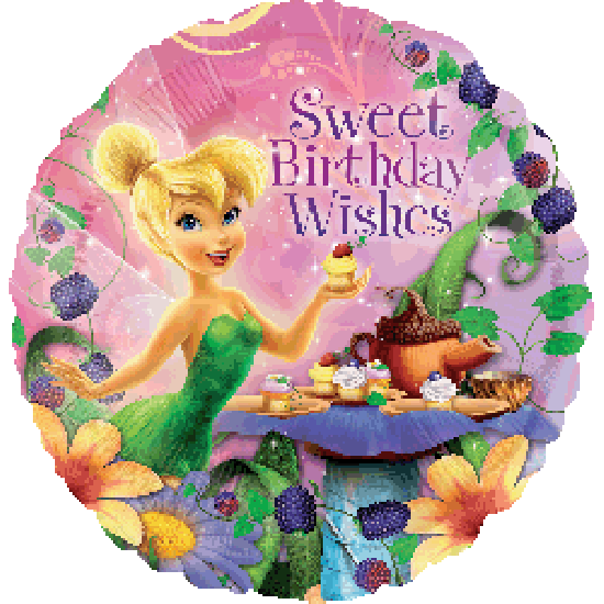 18 inch foil Anagram Licensed Tinker Bell Happy Birthday Wishes