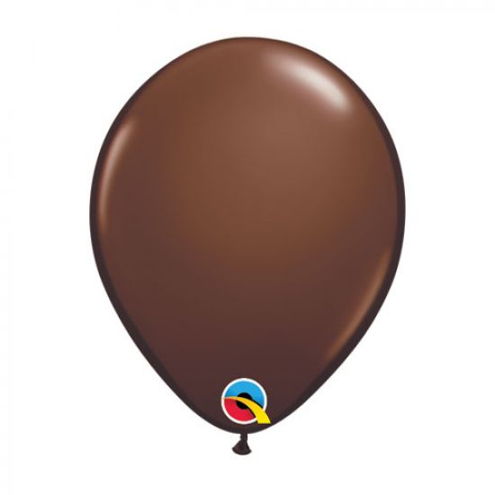 Latex balloon 28cm Chocolate Brown inflated with helium