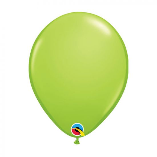 Latex balloon 28cm Lime Green inflated with helium