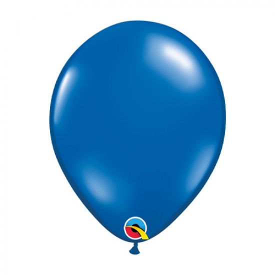 Latex balloon 28cm Sapphire Blue inflated with helium