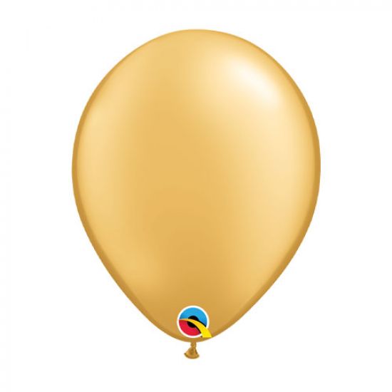 Latex balloon 28cm Gold inflated with helium