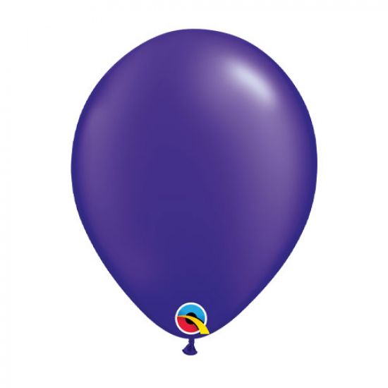 Latex balloon 28cm Pearl Quartz Purple inflated with helium