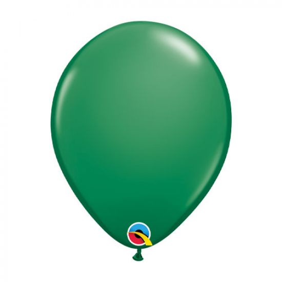 Latex balloon 28cm Green inflated with helium