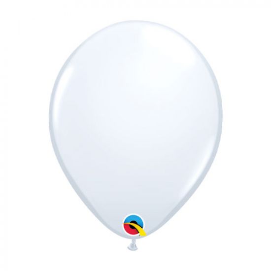 Latex balloon 28cm White inflated with helium