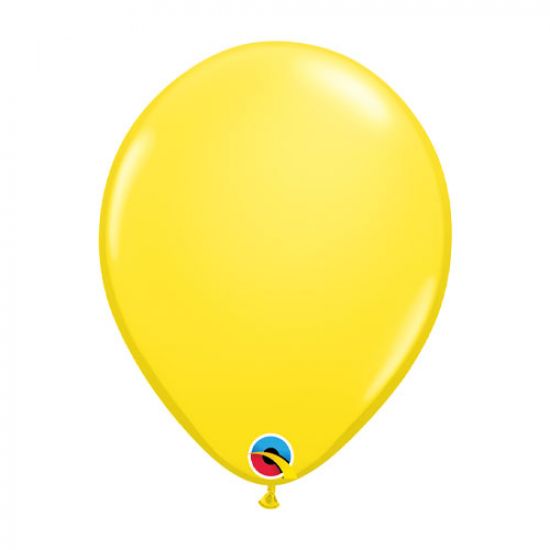 Latex balloon 28cm Yellow inflated with helium