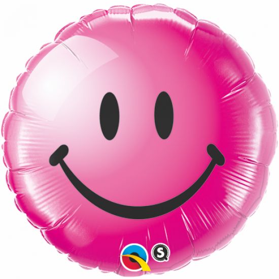 18 inch foil Qualatex Smiley Face Wildberry