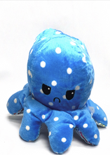 Load image into Gallery viewer, Soft Toy The Emotional Octopus (shiny and blue)
