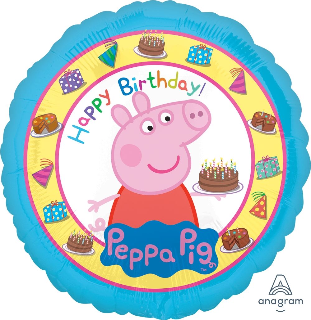 18 inch foil Anagram Licensed Peppa Pig Happy Birthday