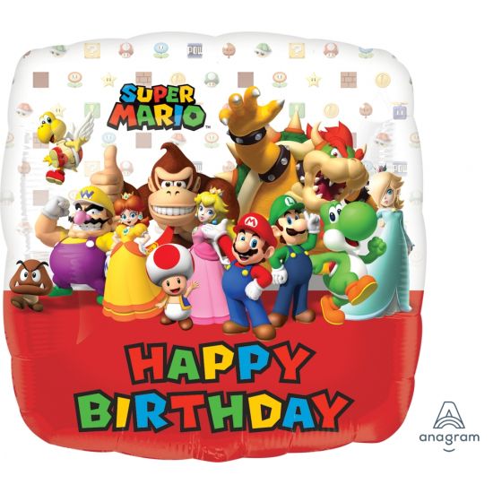 18 inch foil Anagram Licensed Super Mario Brothers happy birthday