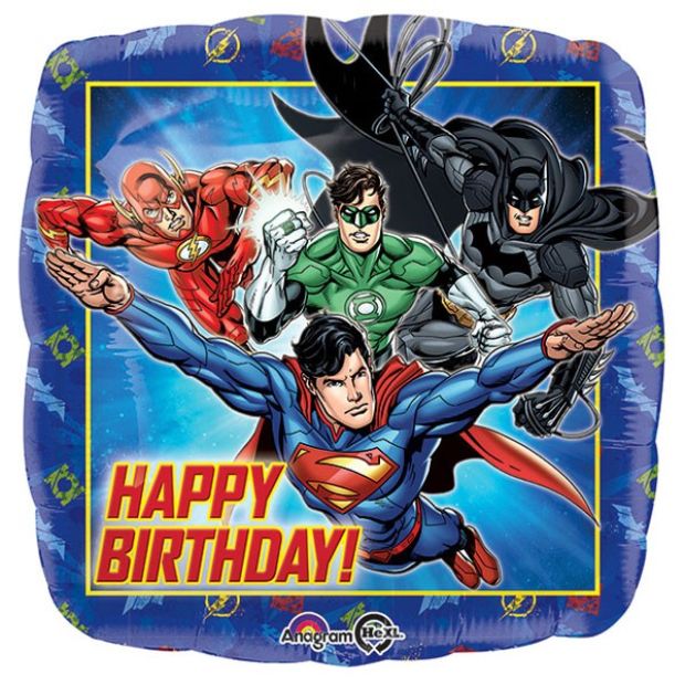 18 inch foil Anagram Licensed 45cm Justice League Happy Birthday