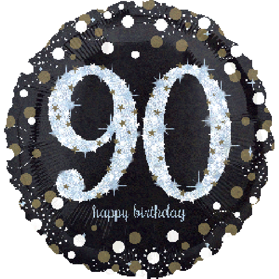 18 inch foil Anagram Holographic Sparkling Birthday 90th