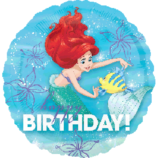 18 inch foil Anagram Licensed Foil 45cm Ariel Dream Big Happy Birthday