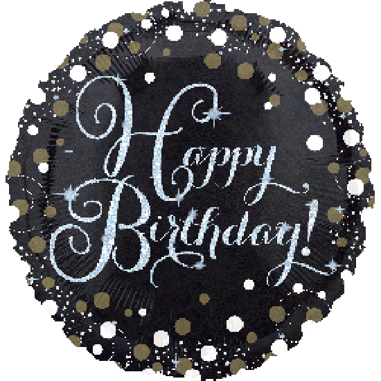 18 inch foil Anagram Holographic Sparkling Happy Birthday