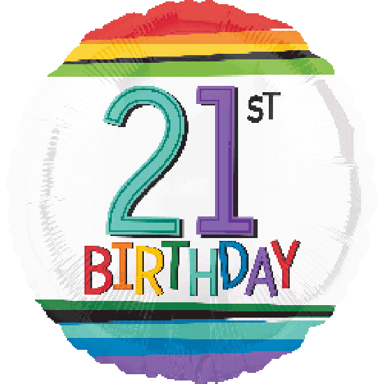 18 inch Foil Anagram 21st Rainbow Birthday