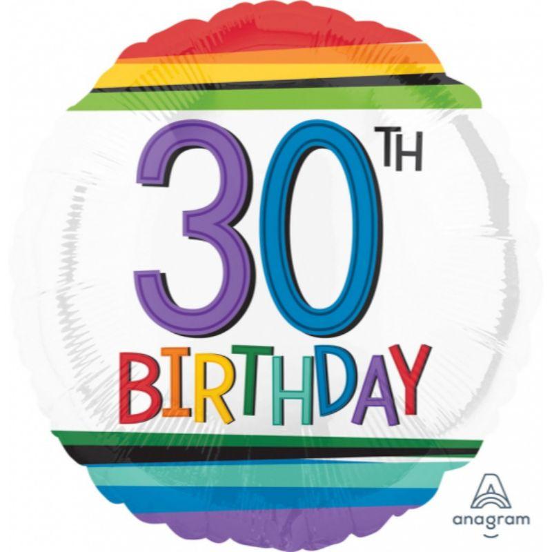 18 inch foil Anagram 30th birthday rainbow