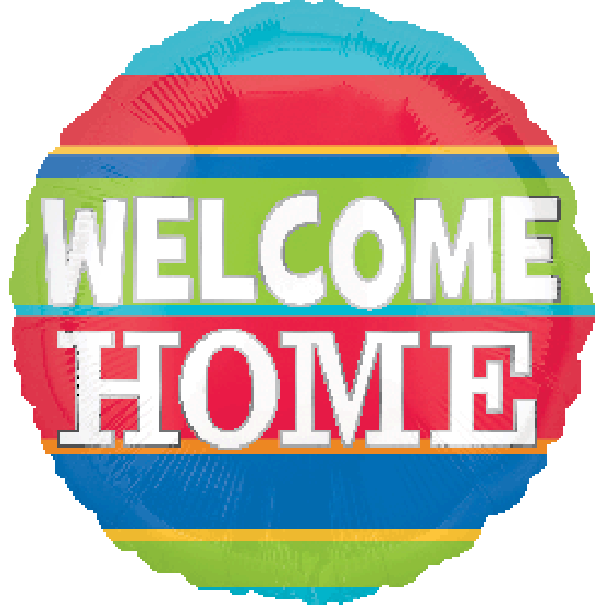 18 inch foil Anagram Welcome Home Colourful Stripes