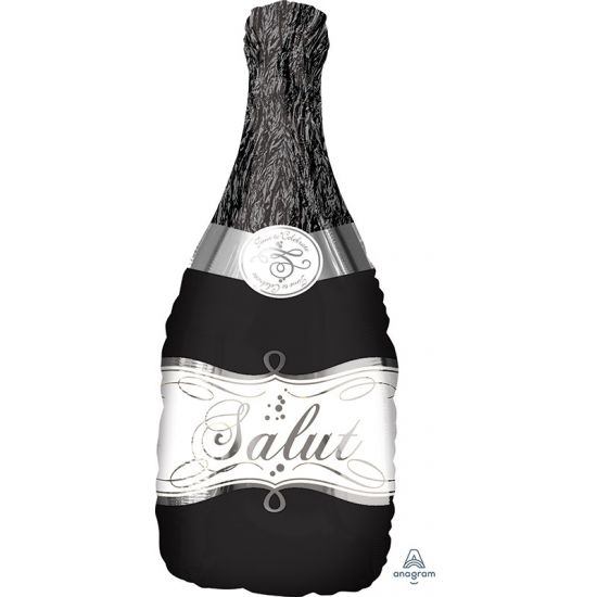 Anagram Foil SuperShape Bubbly Wine Bottle Black (35cm x 91cm)